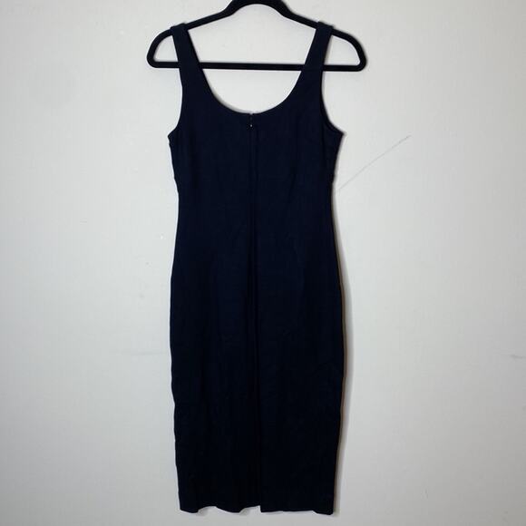 L’Agence Sleeveless Midi Dress Color Noir Solid Black Heavy Womens Size Small - Picture 6 of 6